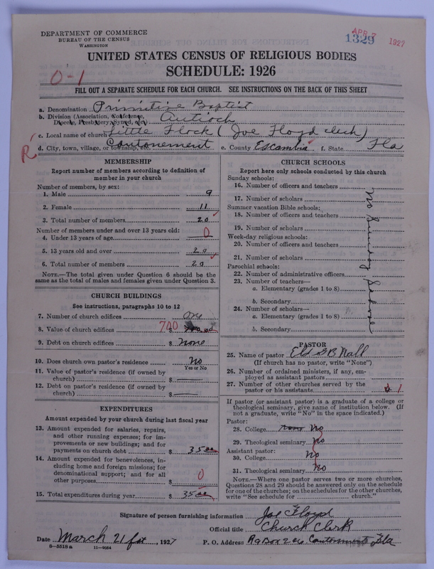 Scan of Primitive Baptists: 1329