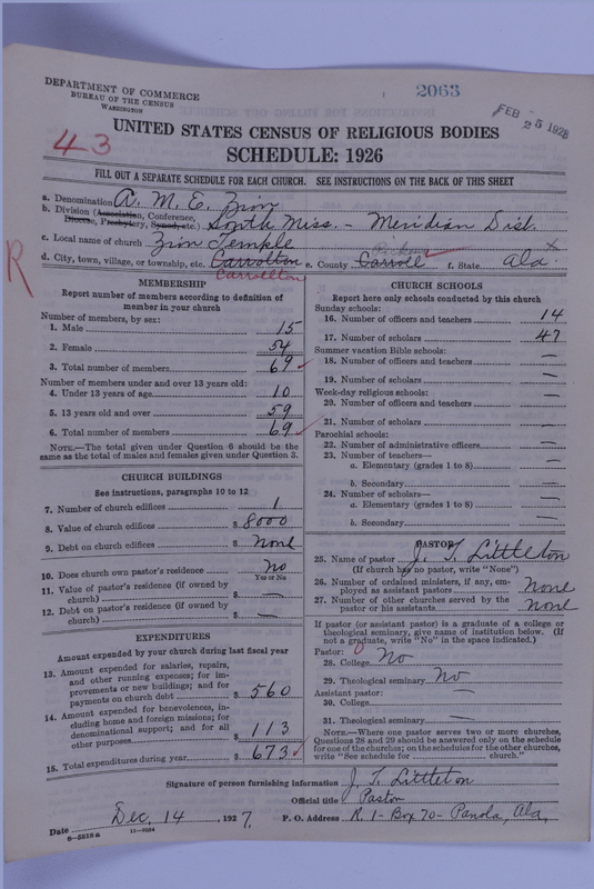 Scan of African Methodist Episcopal Zion Church: 2063