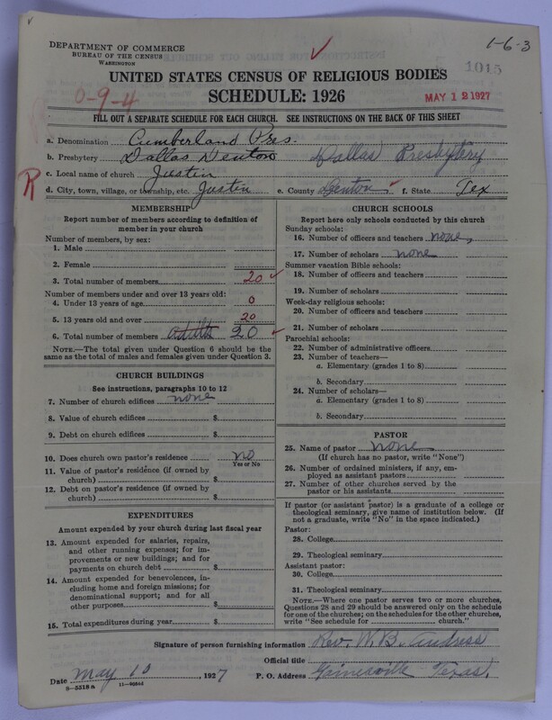 Scan of Cumberland Presbyterian Church: 1015