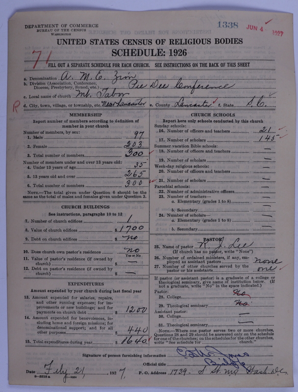 Scan of African Methodist Episcopal Zion Church: 1338