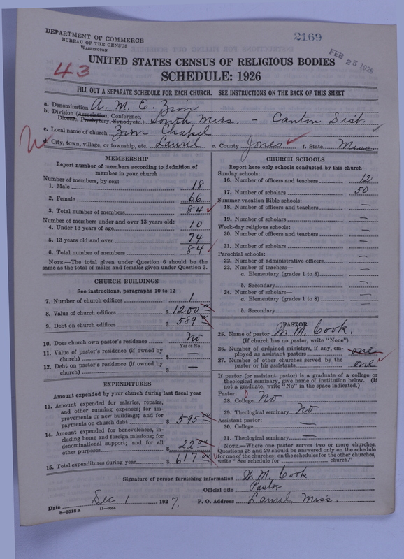 Scan of African Methodist Episcopal Zion Church: 2169
