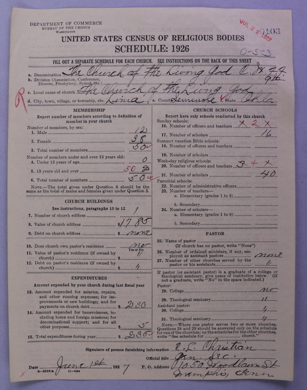 Scan of Church of the Living God, Christian Workers for Fellowship: 103