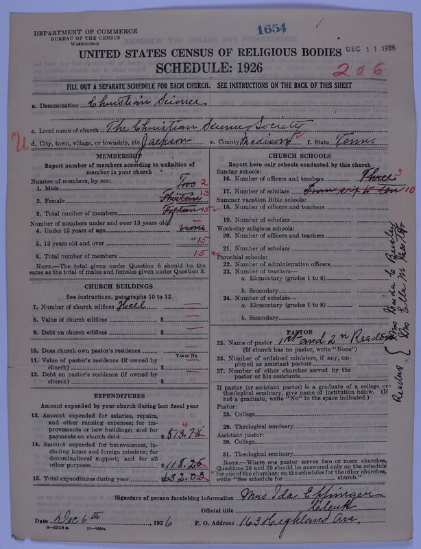 Scan of Church of Christ, Scientist: 1654