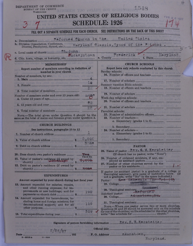Scan of Reformed Church in the United States: 1548