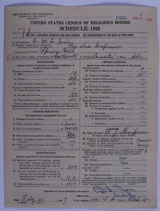 Scan of African Methodist Episcopal Zion Church: 1334