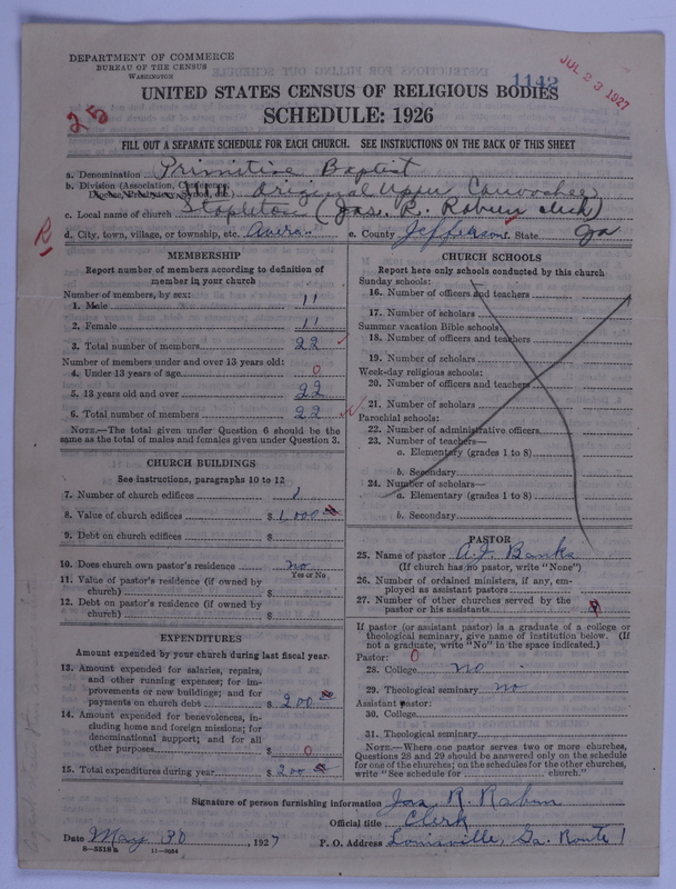 Scan of Primitive Baptists: 1142