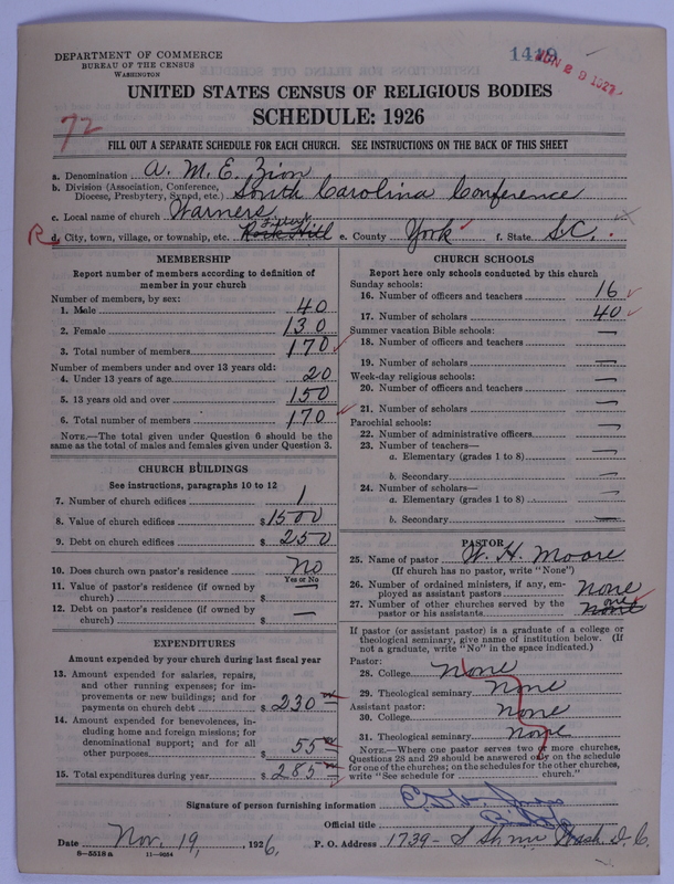 Scan of African Methodist Episcopal Zion Church: 1419