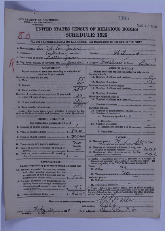 Scan of African Methodist Episcopal Zion Church: 2385