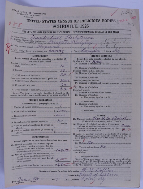 Scan of Cumberland Presbyterian Church: 283