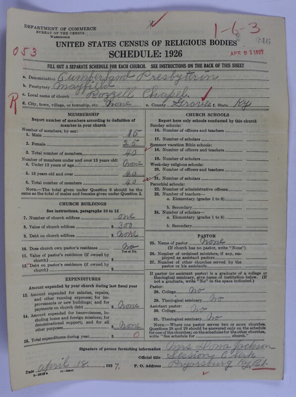 Scan of Cumberland Presbyterian Church: 246
