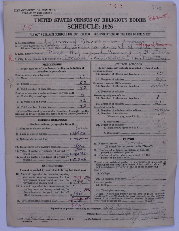 Scan of Reformed Church in America: 708