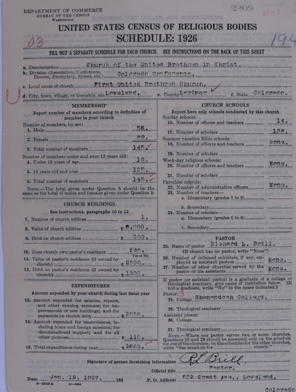 Scan of Church of the United Brethren in Christ: 2909
