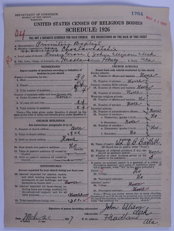 Scan of Primitive Baptists: 1764