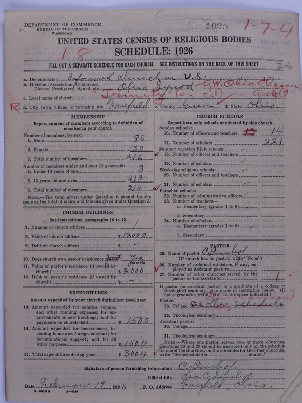 Scan of Reformed Church in the United States: 1025