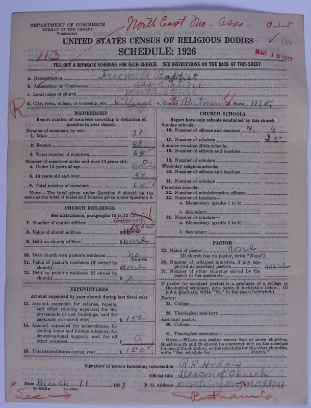 Scan of Free Will Baptists: 98