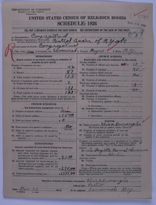 Scan of Congregational Churches: 1747