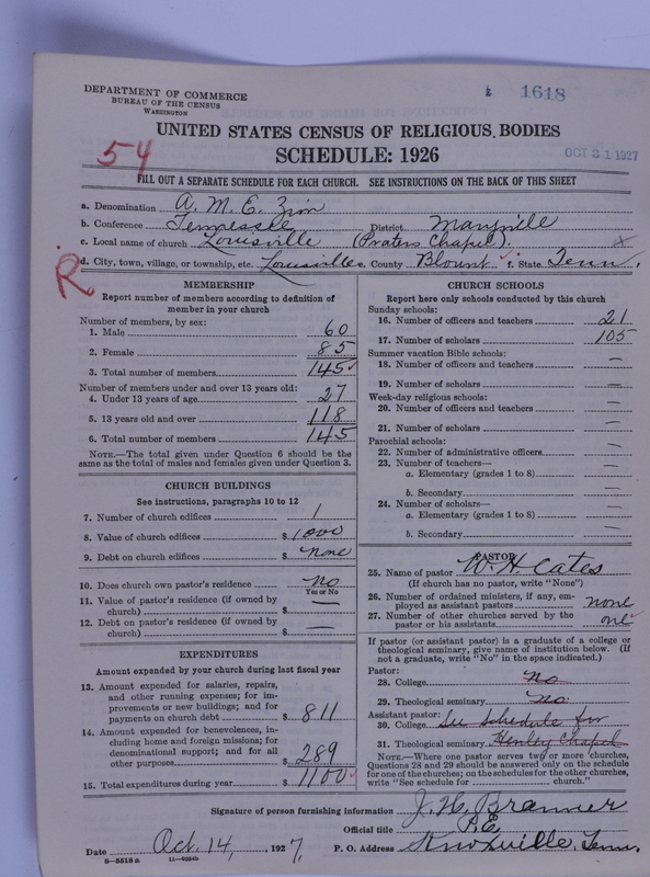 Scan of African Methodist Episcopal Zion Church: 1618