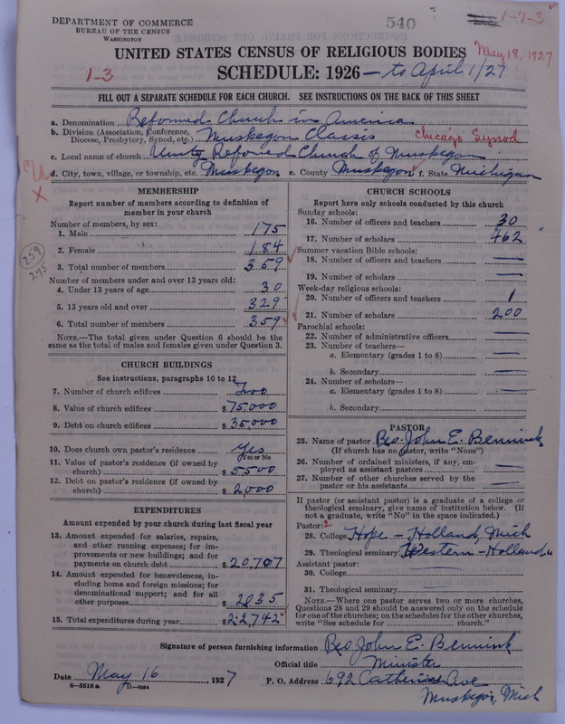 Scan of Reformed Church in America: 540