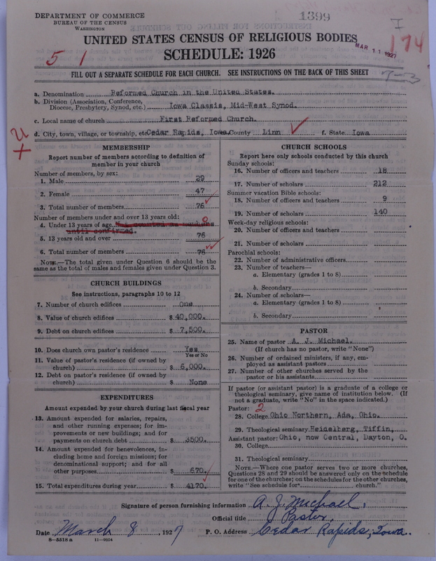 Scan of Reformed Church in the United States: 1399