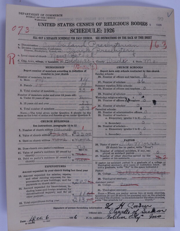 Scan of Cumberland Presbyterian Church: 99