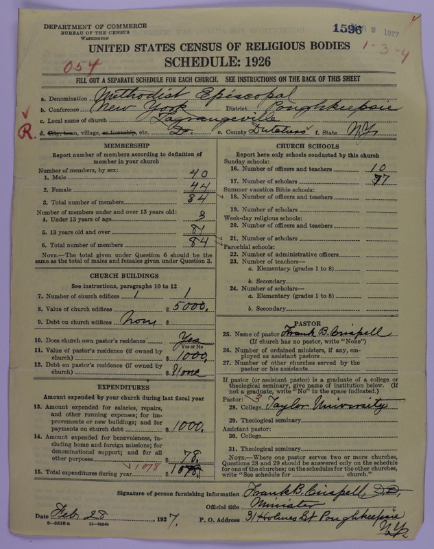 Scan of Methodist Episcopal Church: 1596