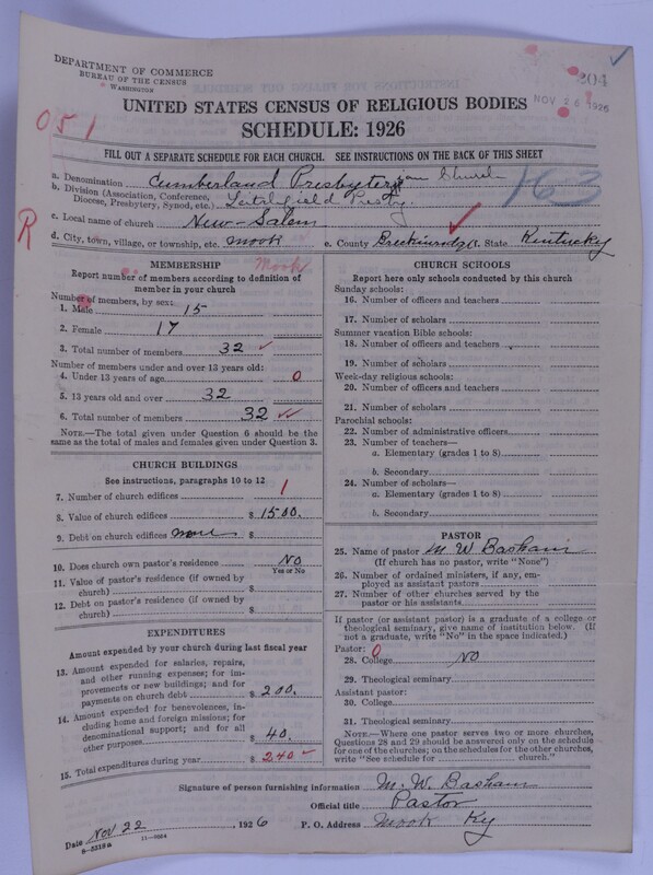 Scan of Cumberland Presbyterian Church: 204