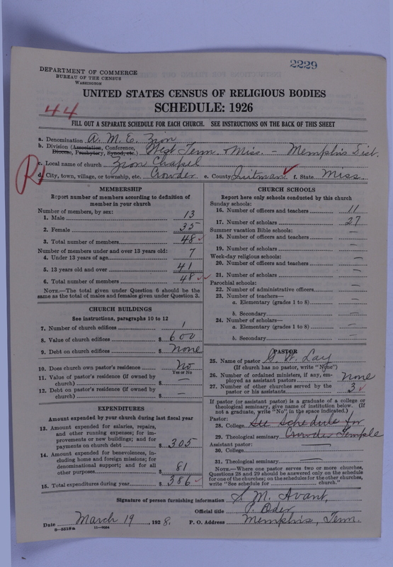 Scan of African Methodist Episcopal Zion Church: 2229