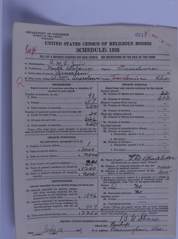 Scan of African Methodist Episcopal Zion Church: 2111