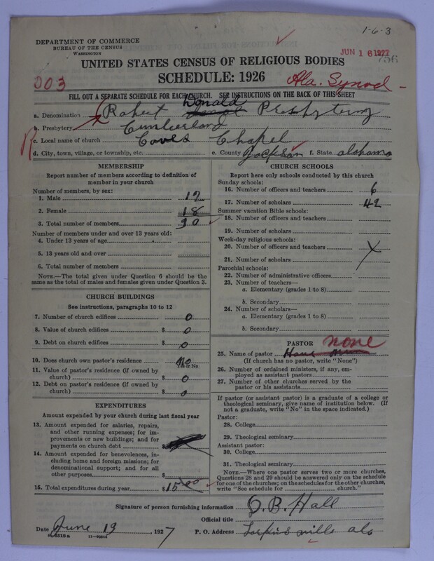 Scan of Cumberland Presbyterian Church: 756