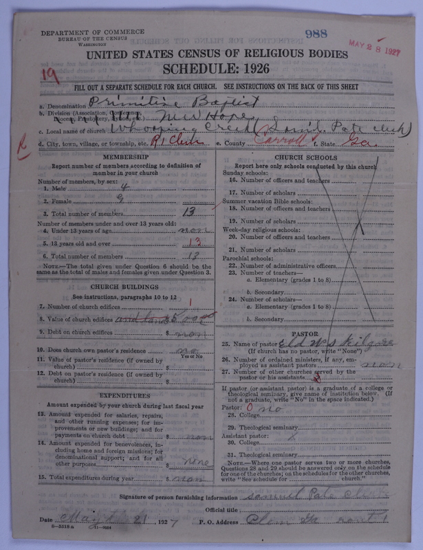 Scan of Primitive Baptists: 988