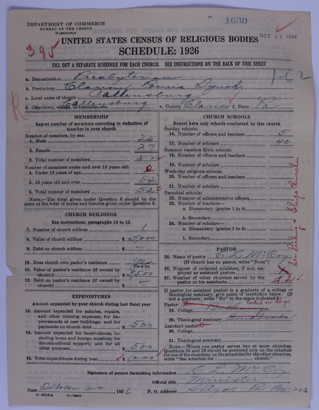 Scan of Presbyterian Church in the United States of America: 1630