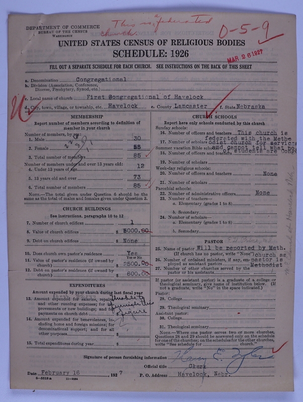Scan of Federated Churches: