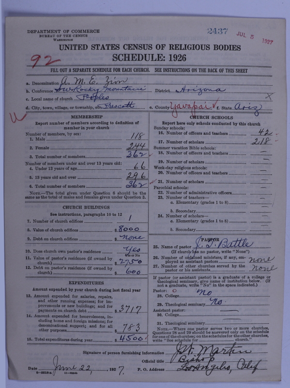 Scan of African Methodist Episcopal Zion Church: 2437