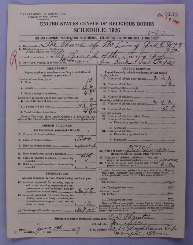 Scan of Church of the Living God, Christian Workers for Fellowship: 133
