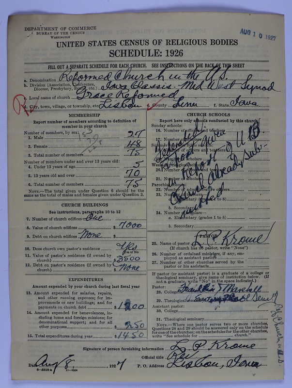 Scan of Federated Churches: