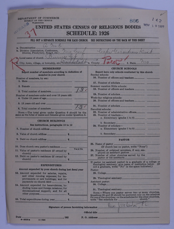 Scan of African Methodist Episcopal Church: 886