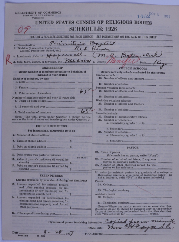 Scan of Primitive Baptists: 1462