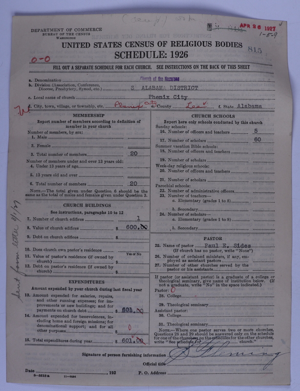 Scan of Church of the Nazarene: 815
