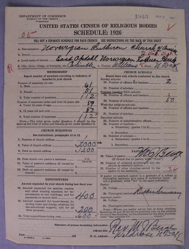 Scan of Norwegian Lutheran Church of America: 1943
