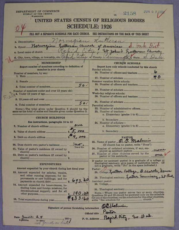 Scan of Norwegian Lutheran Church of America: 2158