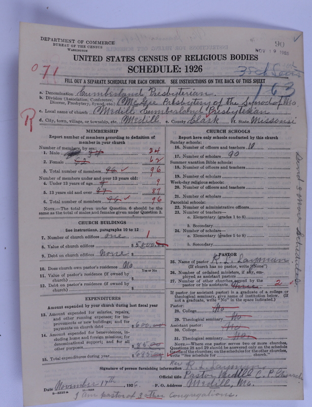 Scan of Cumberland Presbyterian Church: 90