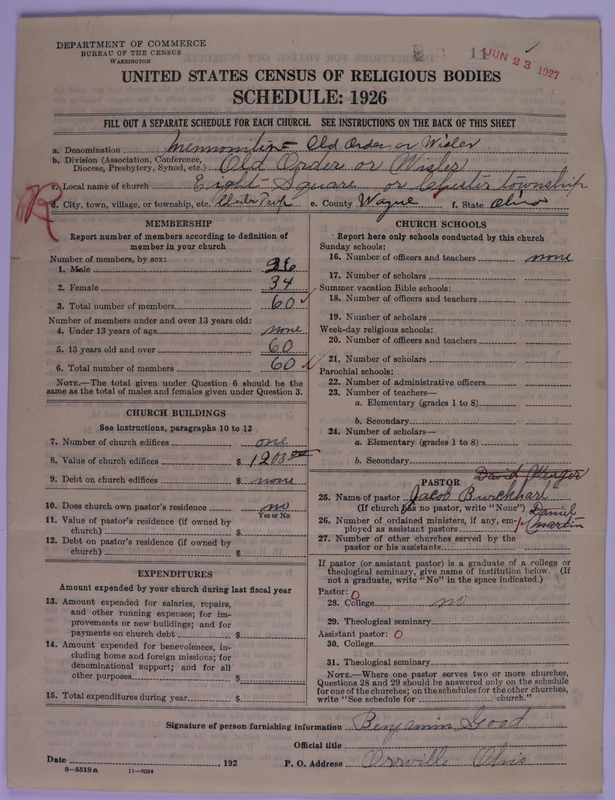 Scan of Old Order Mennonite Church (Wisler): 11