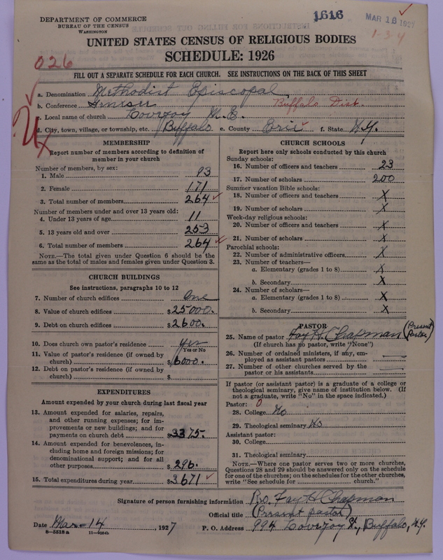 Scan of Methodist Episcopal Church: 1616