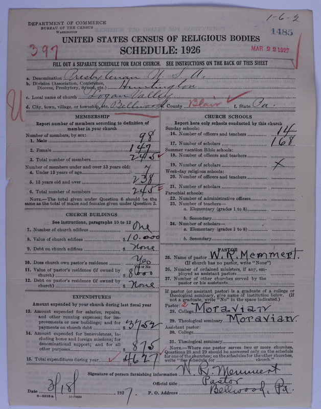 Scan of Presbyterian Church in the United States of America: 1485