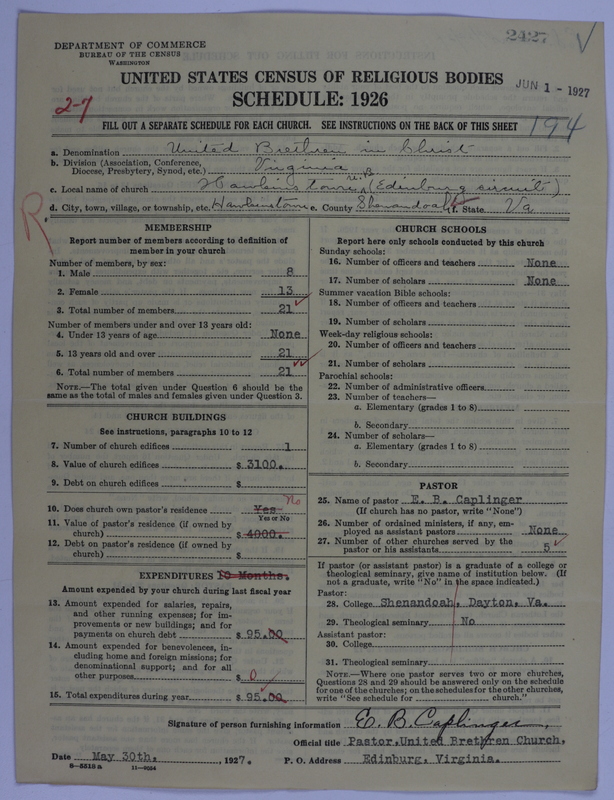 Scan of Church of the United Brethren in Christ: 2427