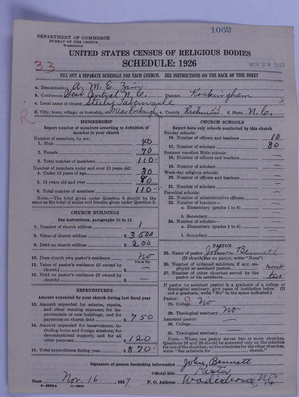Scan of African Methodist Episcopal Zion Church: 1062