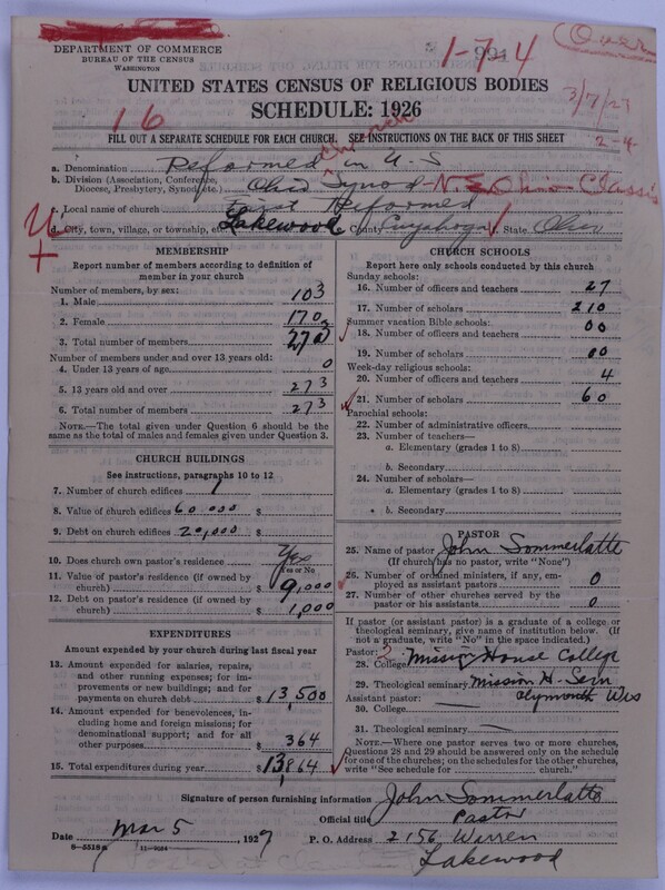 Scan of Reformed Church in the United States: 991