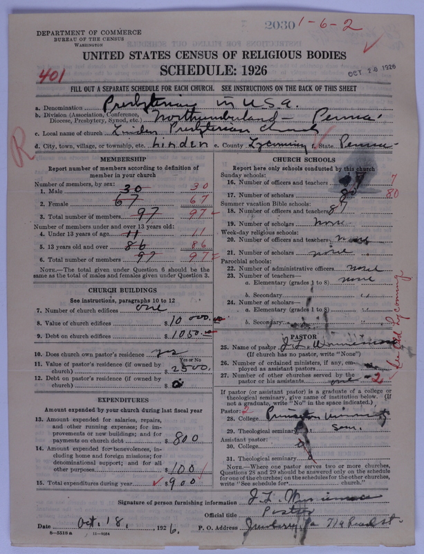 Scan of Presbyterian Church in the United States of America: 2030