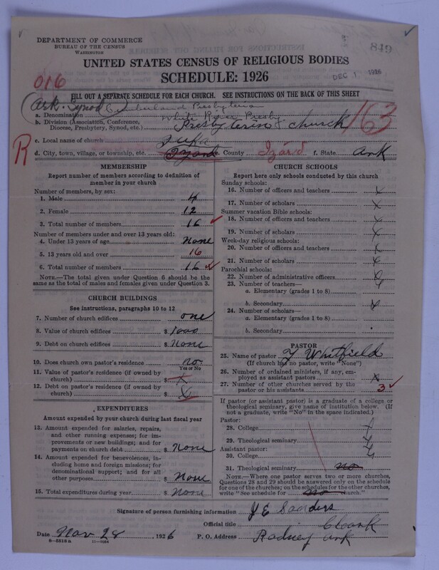Scan of Cumberland Presbyterian Church: 849