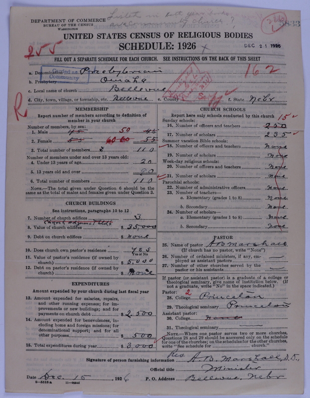 Scan of Presbyterian Church in the United States of America: 5833